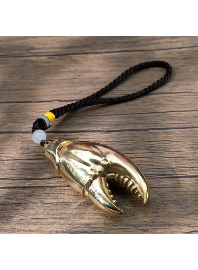 Brass Crab Claws Shape Fortune Attracting Handle Ornaments With Pliers In Hand And Velvet Bag - Image 3